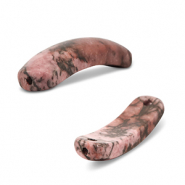 Tussenstuk van natuursteen rhodoniet Pink-brown-black