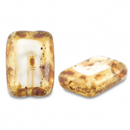 Tsjechische kralen TCB rectangle 12x8mm Transparent- white