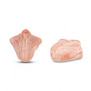 Tsjechische kralen lily flower 9x8mm Transparent light orange