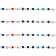 Benodigdheden van Stainless steel Roestvrij staal (RVS) jasseron round Silver-multicolour