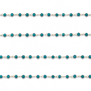 Benodigdheden van Stainless steel Roestvrij staal (RVS) jasseron round Gold-turquoise blue