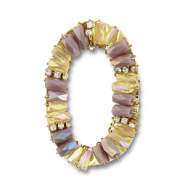 Hanger van facet oval Lila-transparent-gold