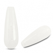 Kralen natuursteen kwarts drop White