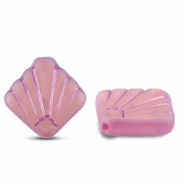 Tsjechische kralen diafan 17mm Transparent pink AB-pink