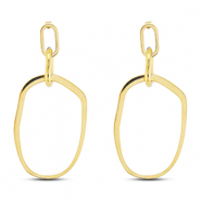 Oorbellen van Stainless steel Roestvrij staal (RVS) oorstekers irregular Gold