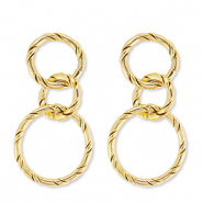 Oorbellen van Stainless steel Roestvrij staal (RVS) oorstekers Gold