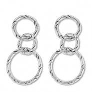 Oorbellen van Stainless steel Roestvrij staal (RVS) oorstekers Silver