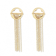 Oorbellen van Stainless steel Roestvrij staal (RVS) oorstekers Gold