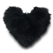 Statement hangers pompom heart Black