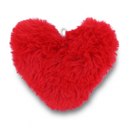 Statement hangers pompom heart Red