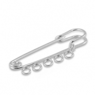 Metaal onderdelen ornamental pin met 5 ogen Silver