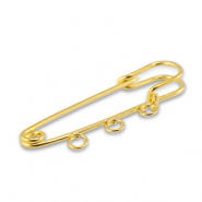 Metaal onderdelen ornamental pin met 3 ogen Gold