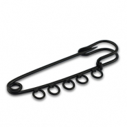 Gekleurde onderdelen ornamental pin met 5 ogen Black