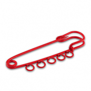 Gekleurde onderdelen ornamental pin met 5 ogen Red