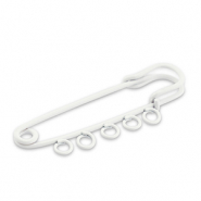 Gekleurde onderdelen ornamental pin met 5 ogen White