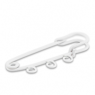 Gekleurde onderdelen ornamental pin met 3 ogen White
