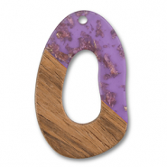 Hangers van hout irregular Purple transparent-gold-brown