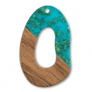 Hangers van hout irregular Blue transparent-gold-brown