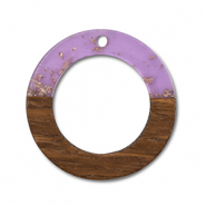 Hangers van hout round Purple transparent-gold-brown