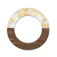 Hangers van hout round Transparent-gold-brown