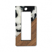 Hangers van hout rectangle Black-white-brown