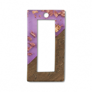 Hangers van hout rectangle Purple transparent-gold-brown