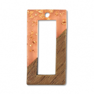 Hangers van hout rectangle Orange transparent-gold-brown