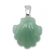 Hangers van natuursteen aventurijn kwarts shell Jade green