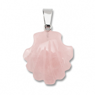 Hangers van natuursteen rozenkwarts shell Pink