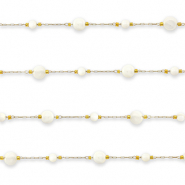 Benodigdheden van Stainless steel Roestvrij staal (RVS) jasseron round Gold-off white