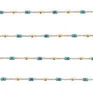 Benodigdheden van Stainless steel Roestvrij staal (RVS) jasseron howliet tube Gold-turquoise