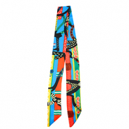 Bandana sjaal with vibrant print Multicolour-red-blue