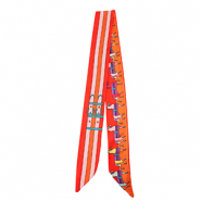 Bandana sjaal with horse/straight lines Red-pink-orange