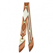 Bandana sjaal with braid Off white-light brown-brown