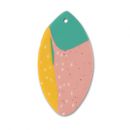 hangers van polymeer leaf Green-pink-ochre yellow