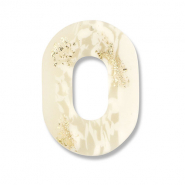 hangers van polymeer ovaal Off white-beige-gold