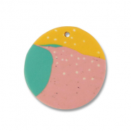 hangers van polymeer round Green-pink-ochre yellow