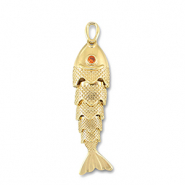 Metaal bedels fish Gold-orange