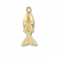 Metaal bedels fish Gold-orange