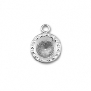 BY31&reg; Bedels van Stainless steel Roestvrij staal (RVS) met setting voor SS29 puntsteen Silver