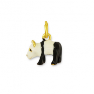 Metaal bedels panda Black-white-gold