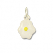 Metaal bedels egg White-yellow-silver