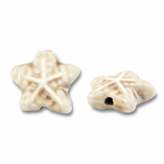 Keramiek kraal starfish Off white
