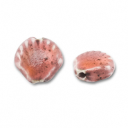 Keramiek kraal shell Vintage pink
