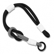 Trendy telefoonkoord Black-white