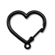 Gekleurde onderdelen voor sleutelhanger heart with loop Black
