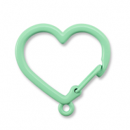Gekleurde onderdelen voor sleutelhanger heart with loop Mint green