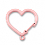 Gekleurde onderdelen voor sleutelhanger heart with loop Light pink
