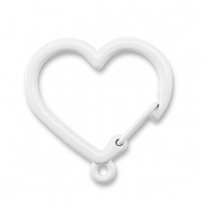 Gekleurde onderdelen voor sleutelhanger heart with loop White