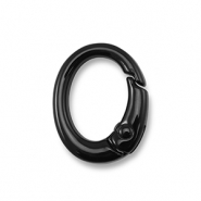 Gekleurde onderdelen voor sleutelhanger oval Black
